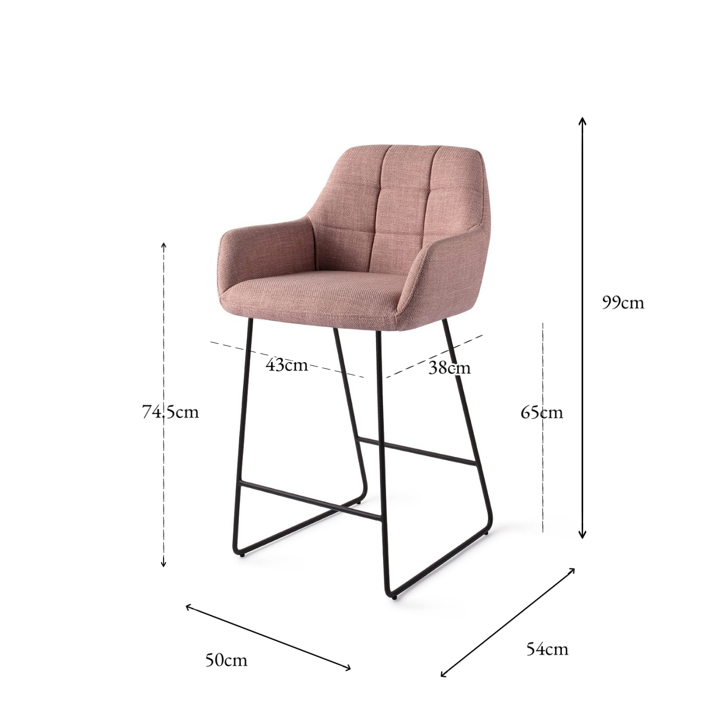 Noto Bar Chair Vintage Rose