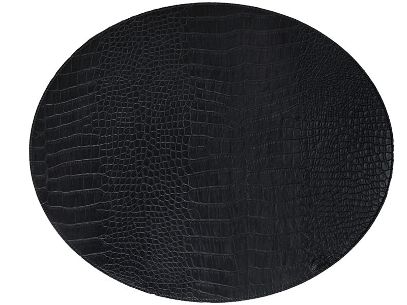 Oval cover napkin // black hose pattern PU - HARD