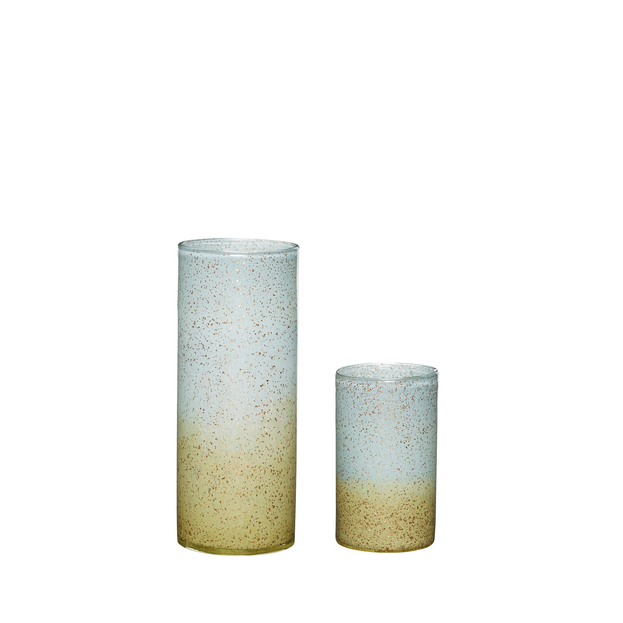 Hübsch Shimmer Vase Blue/Brown (set of 2)