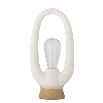 Latifa portable lamp, battery, white, stoneware