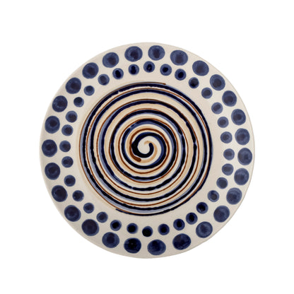 Shama plate, orange, stoneware