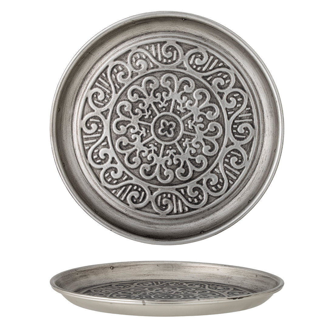 Maze dish, silver, metal