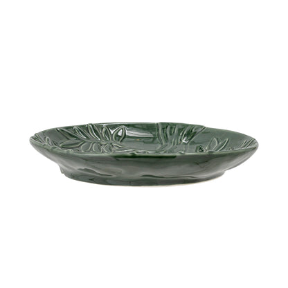 Savanna plate, green, stoneware