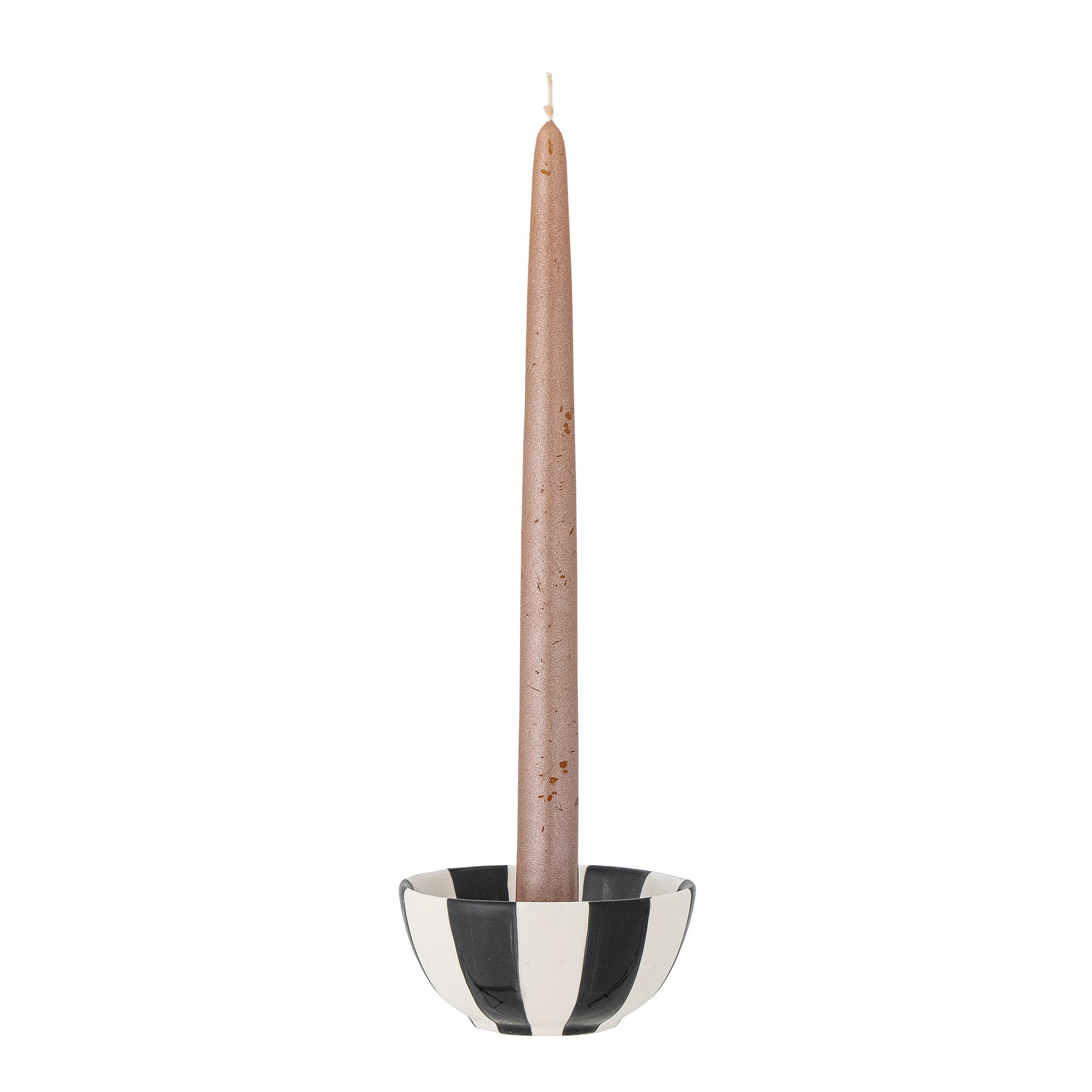 Eja candlestick, black, stoneware