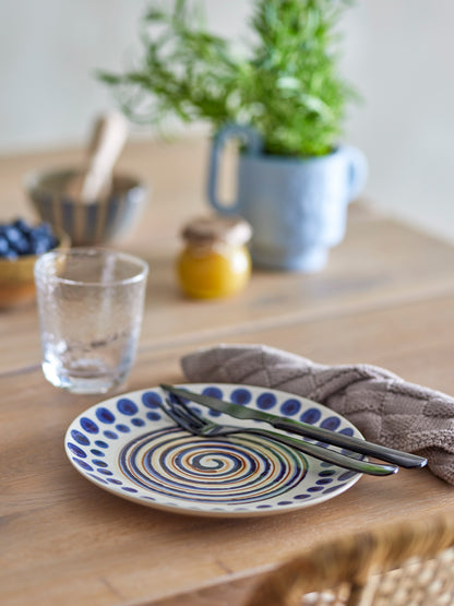 Shama plate, orange, stoneware