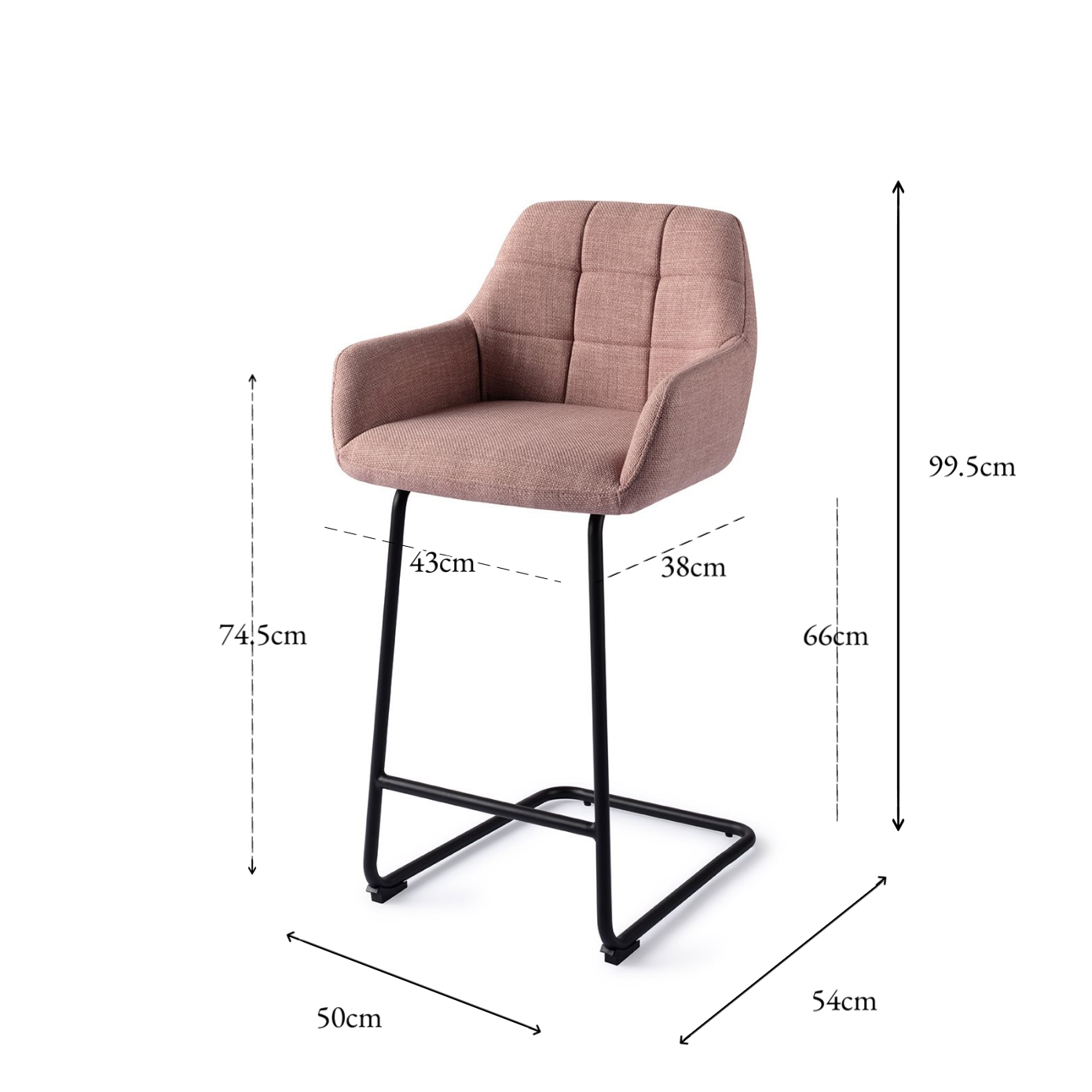 Noto Bar Chair Vintage Rose