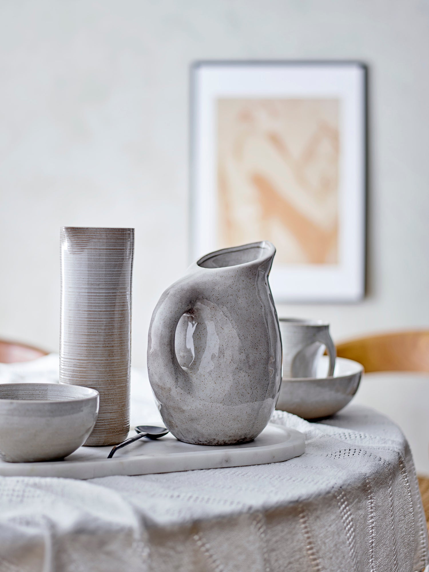 Taupe mugs, gray, stoneware