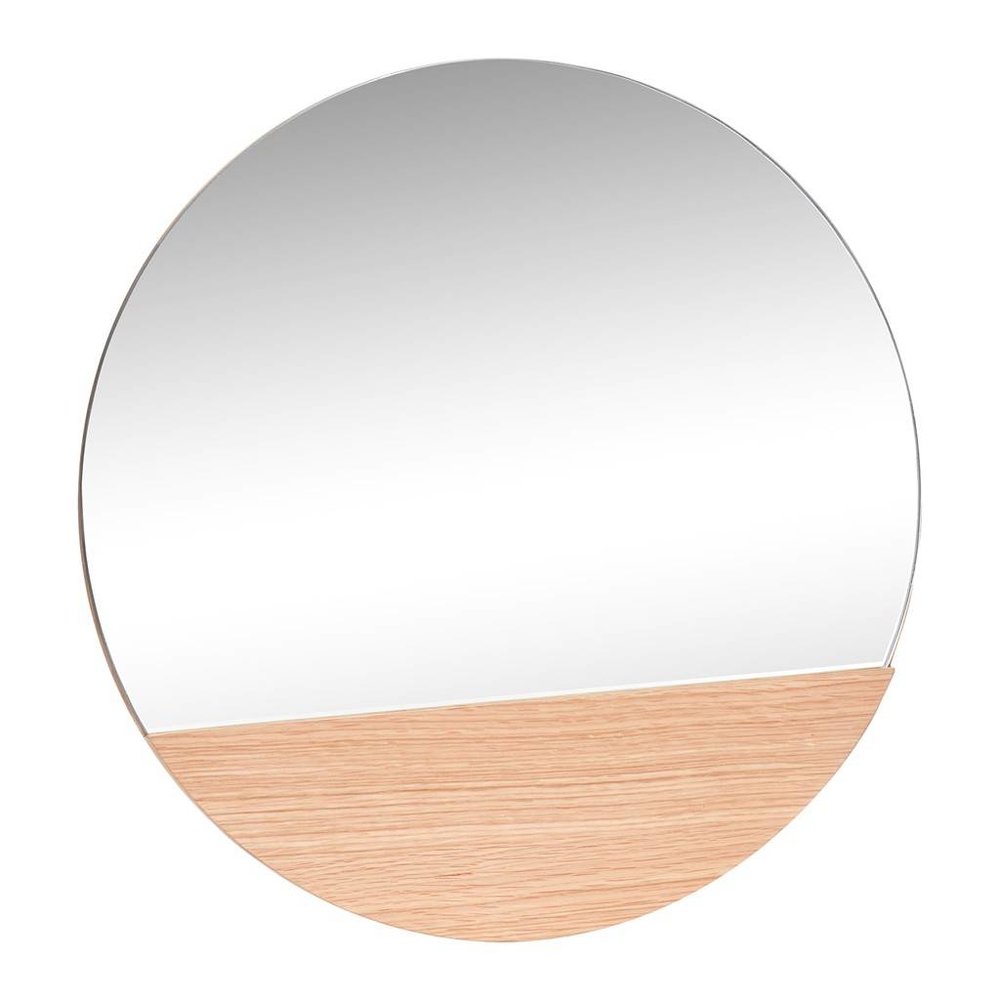 Hubsch wall mirror around oak Ø50 cm