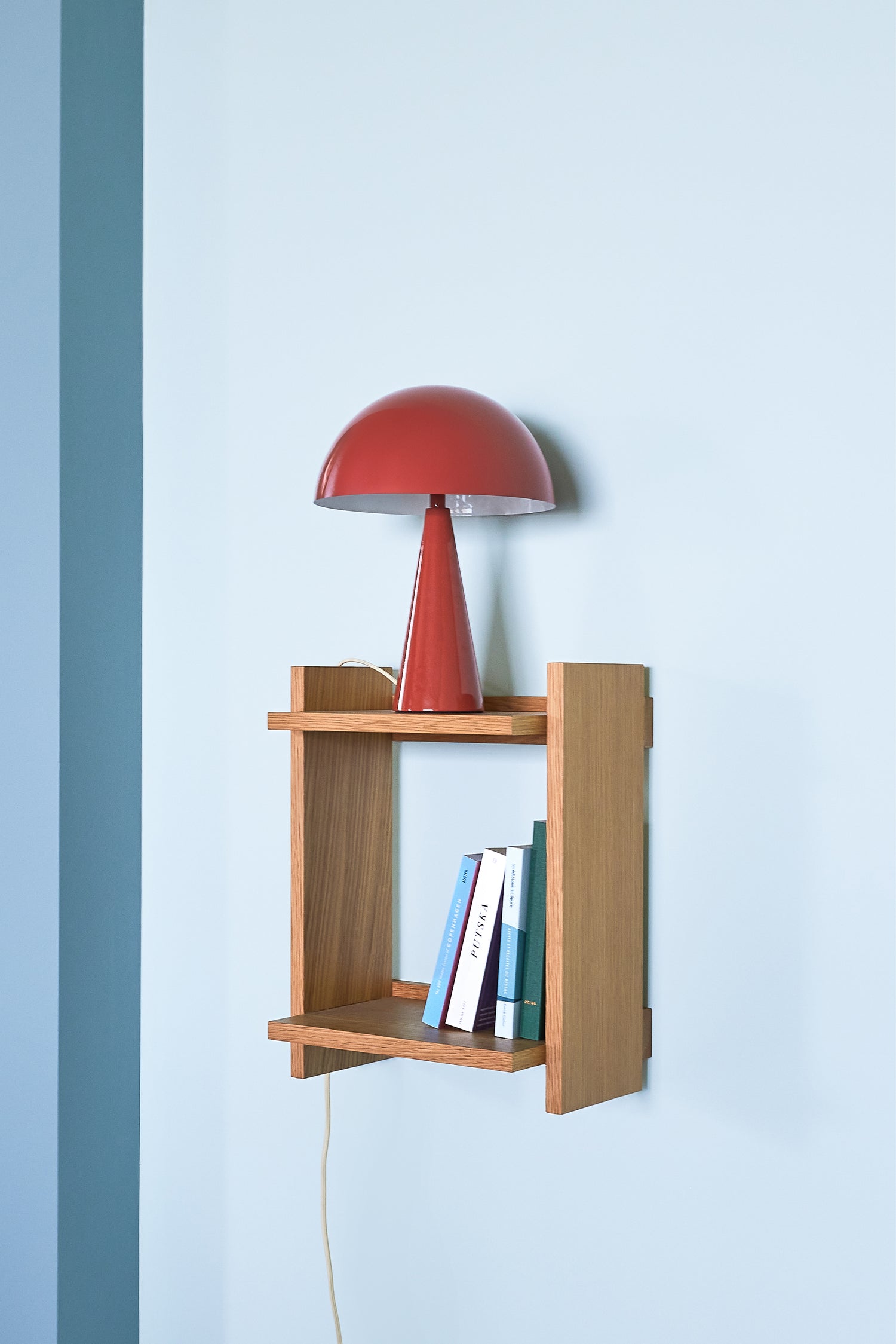 Hübsch mush table lamp mini red