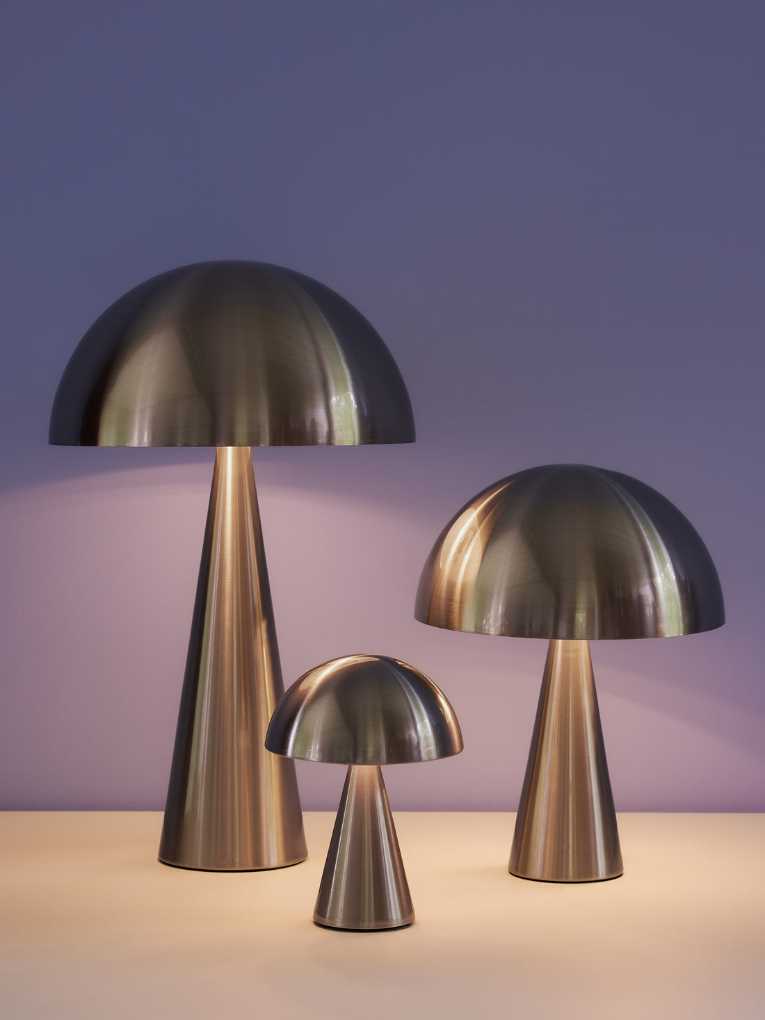 Hübsch mush table lamp mini nickel