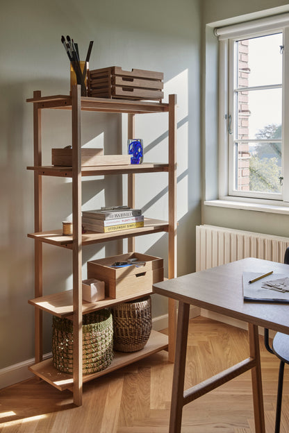 Hübsch - Storage Boxes, Oak, FSC, Nature, S/2 - 35x24xH5, 35x24xH10cm