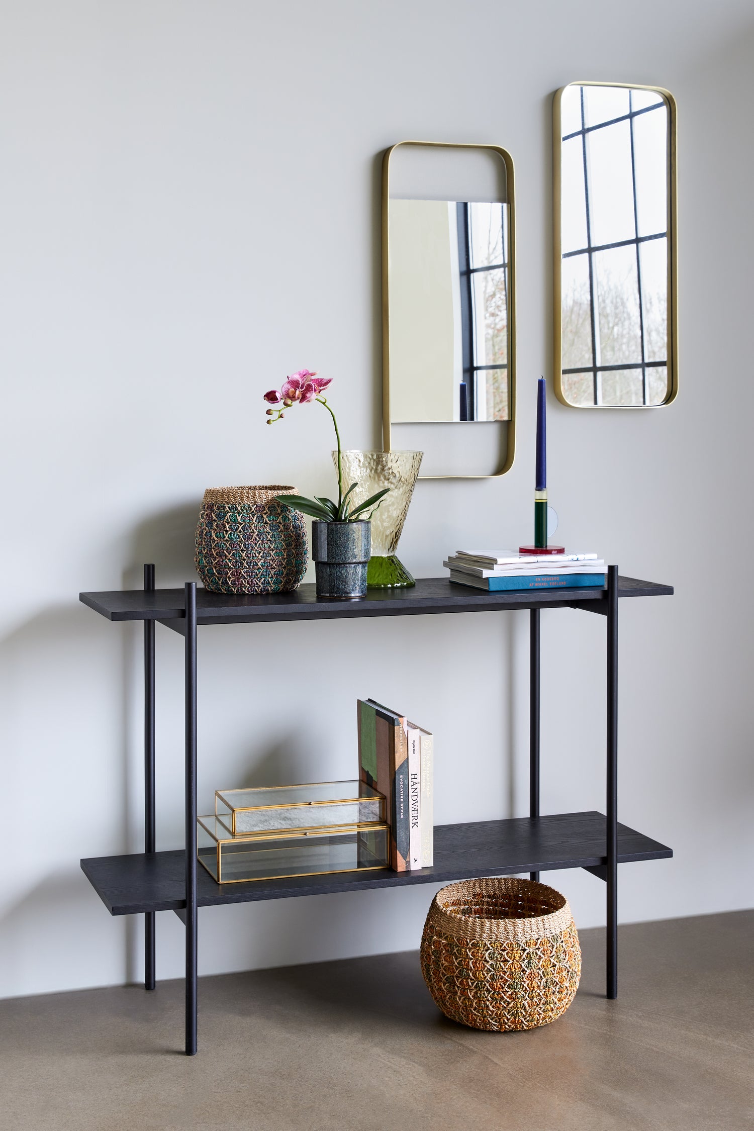 Hübsch - Norm Shelf Single Small Black 120x40xH90cm