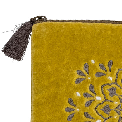 Stefania cosmetic purse, yellow, cotton