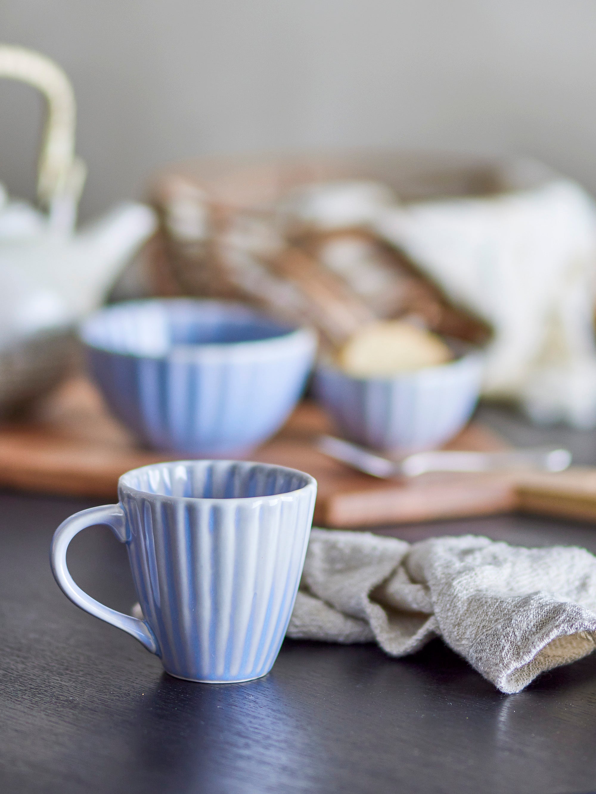 Latina mugs, blue, stoneware