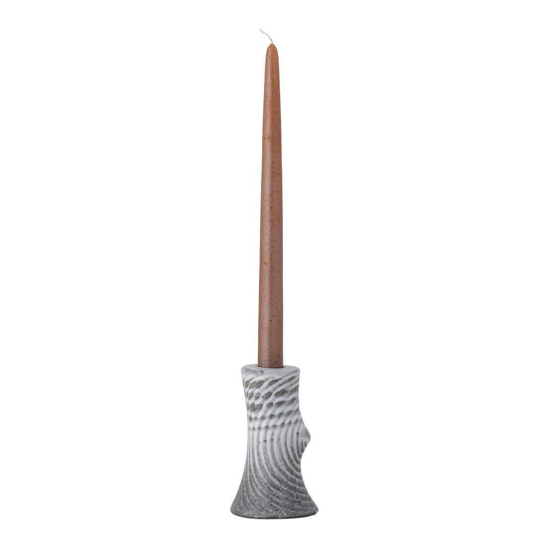 Raheem candlestick, gray, stoneware