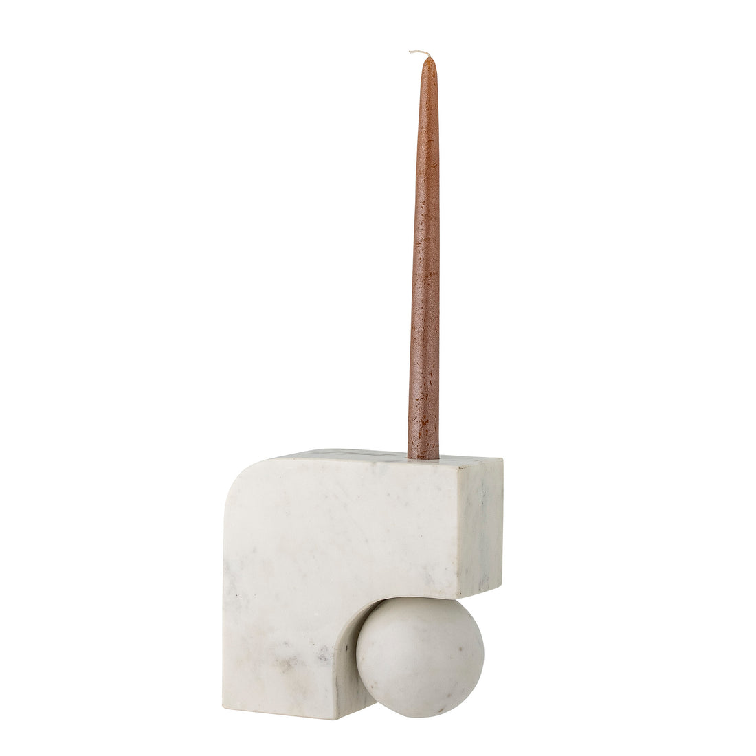 Abbelin candlestick, white, marble