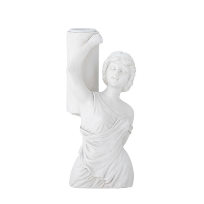 Medea candlestick, white, polyresin