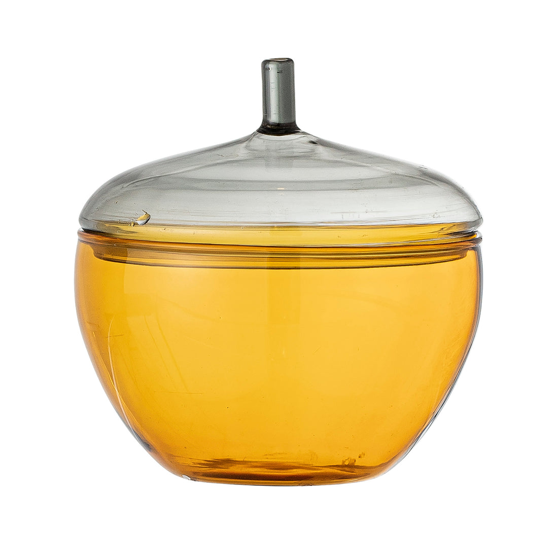 Danni jar w/lid, yellow, glass