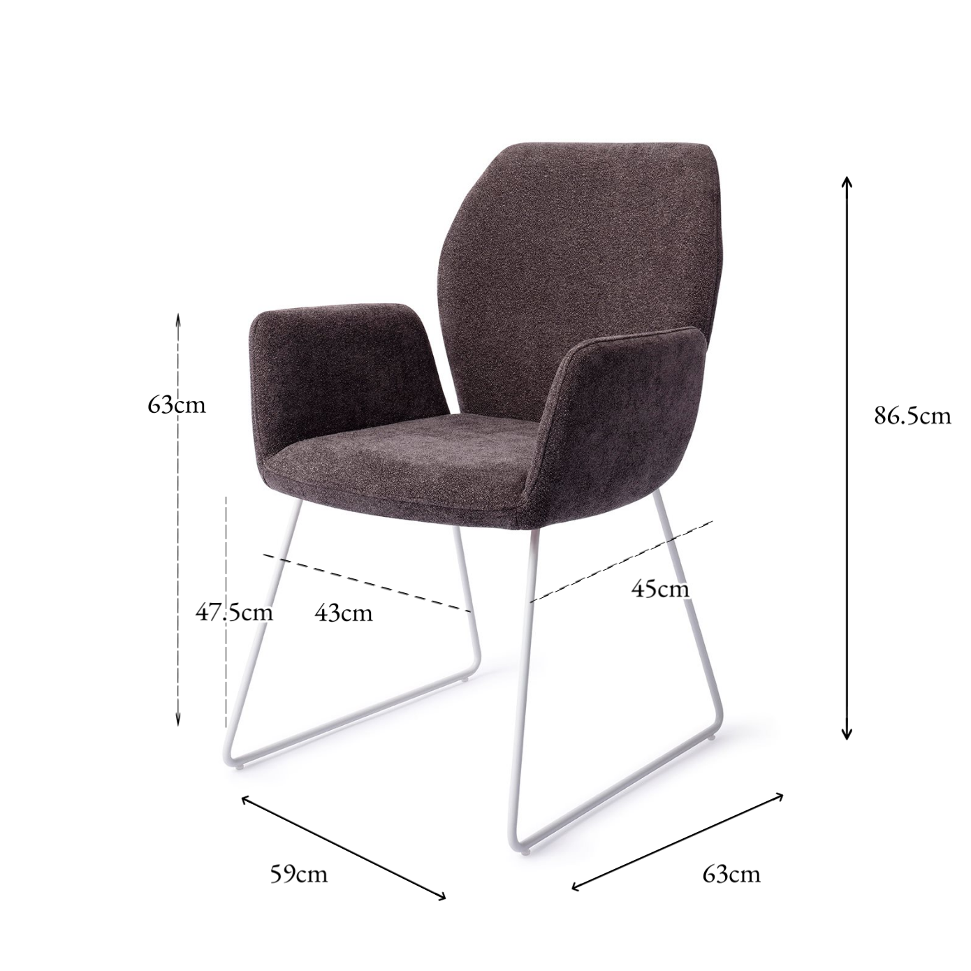 Misaki Dining Chair Almost Black