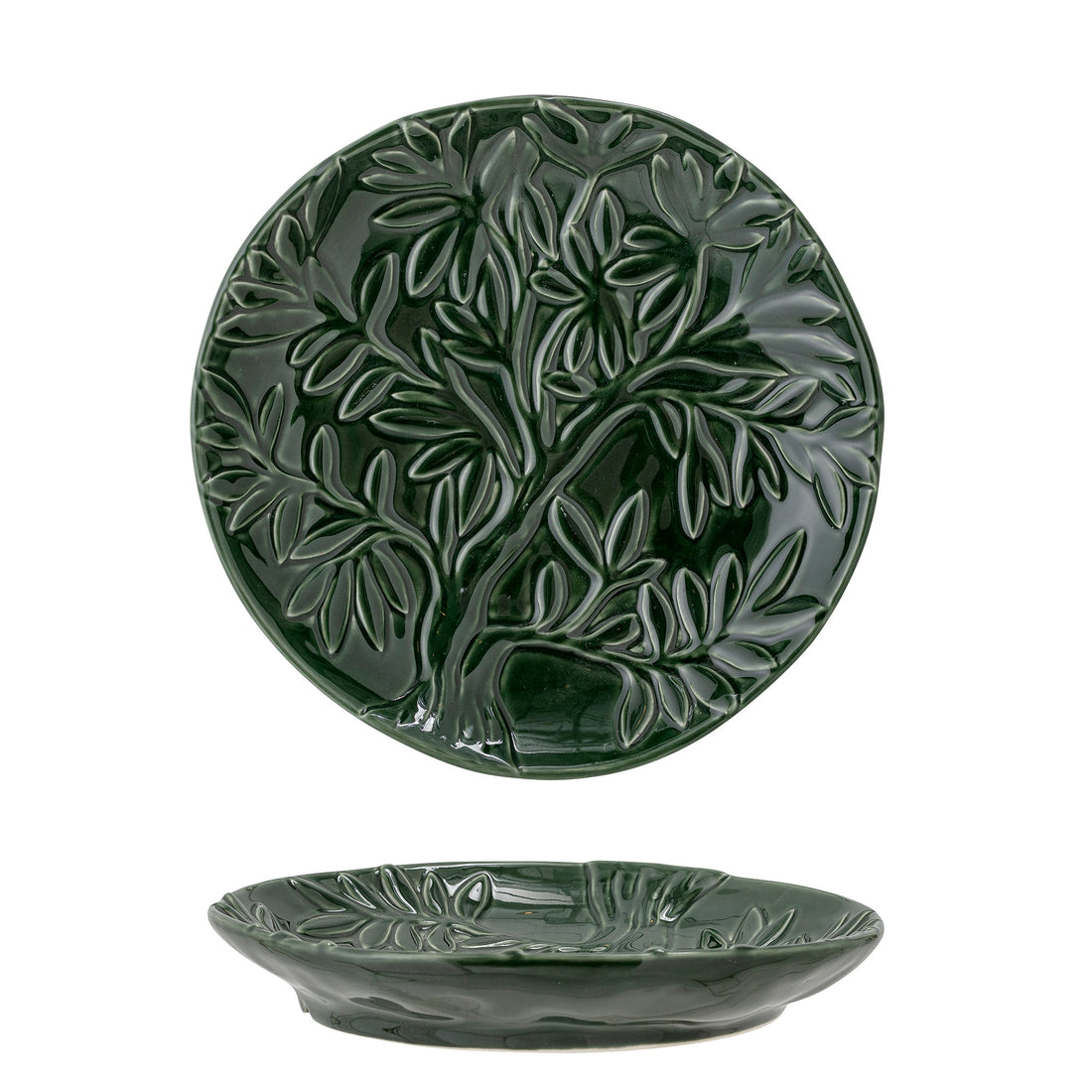 Savanna plate, green, stoneware