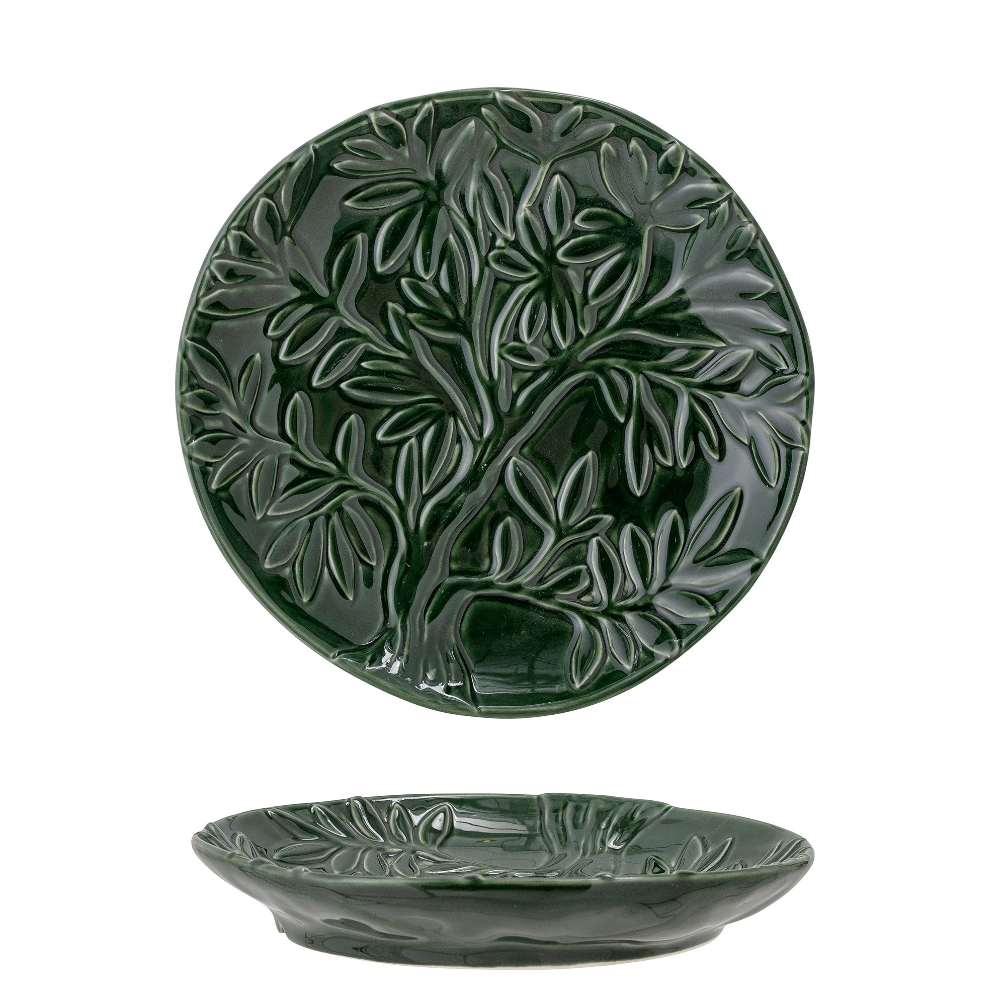 Savanna plate, green, stoneware