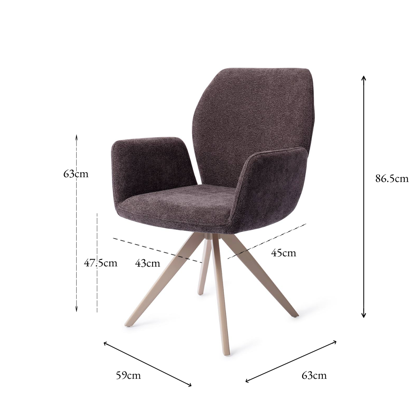 Misaki Dining Chair Almost Black