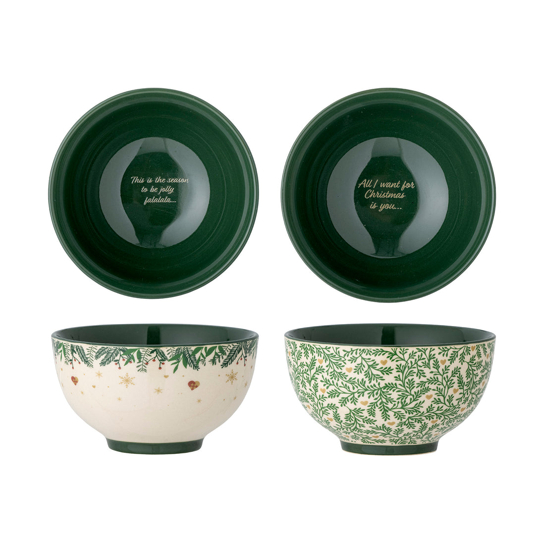 Grazia bowl, green, stoneware