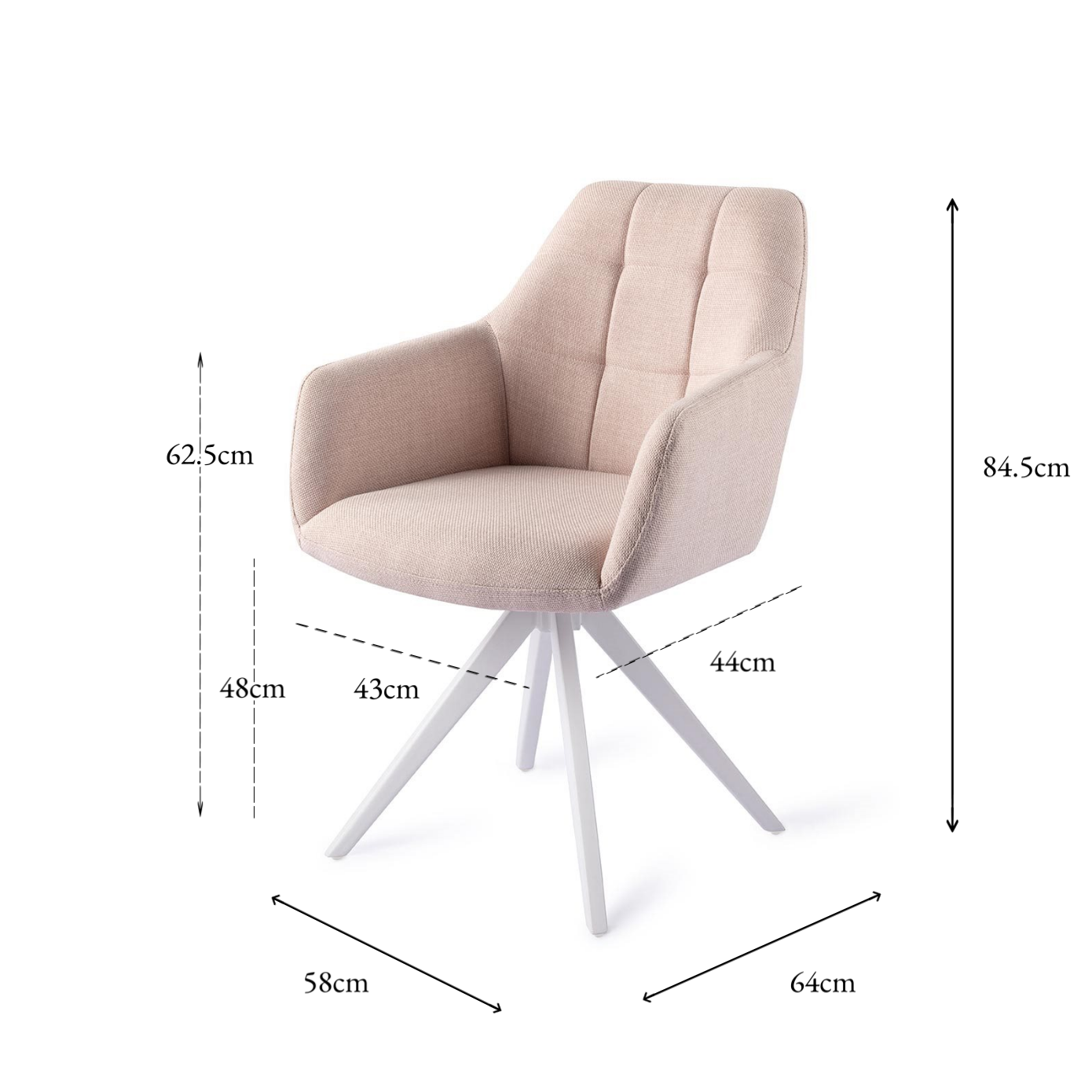 Noto Dining Chair Petal Pink