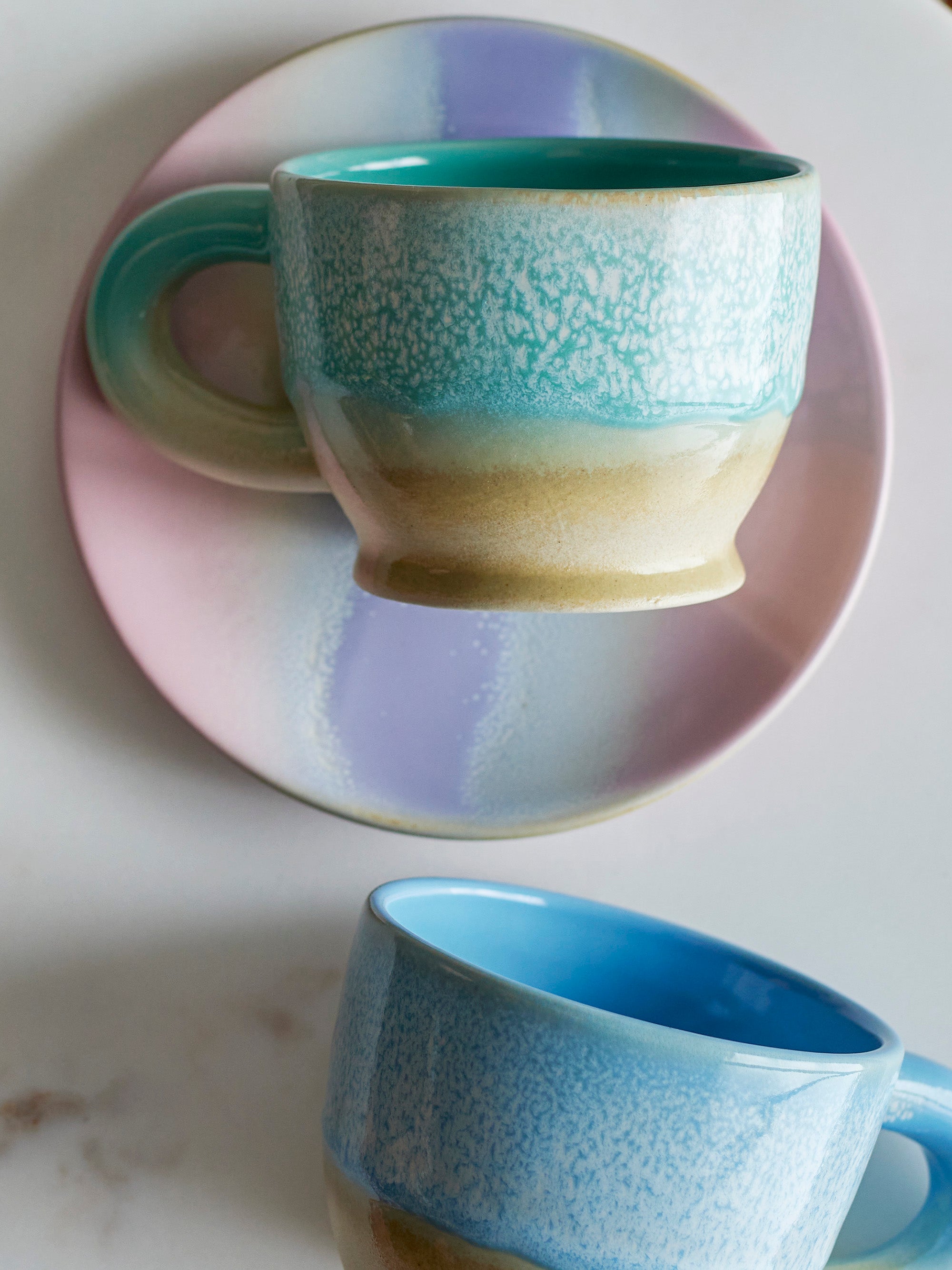 Safie mugs, green, stoneware