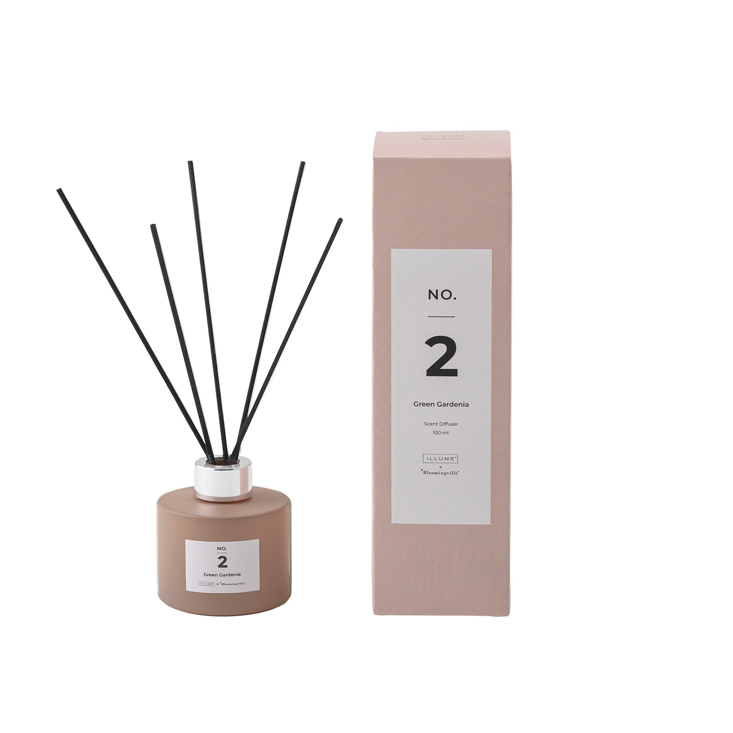 No. 2 - Green Gardenia scent sticks, pink, scent water