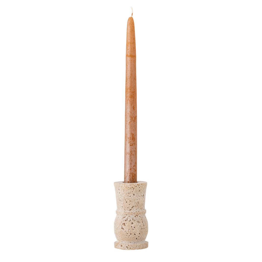 Ilise candlestick, nature, travertine