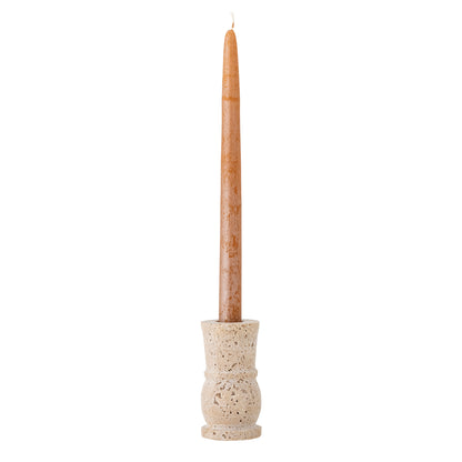 Ilise candlestick, nature, travertine