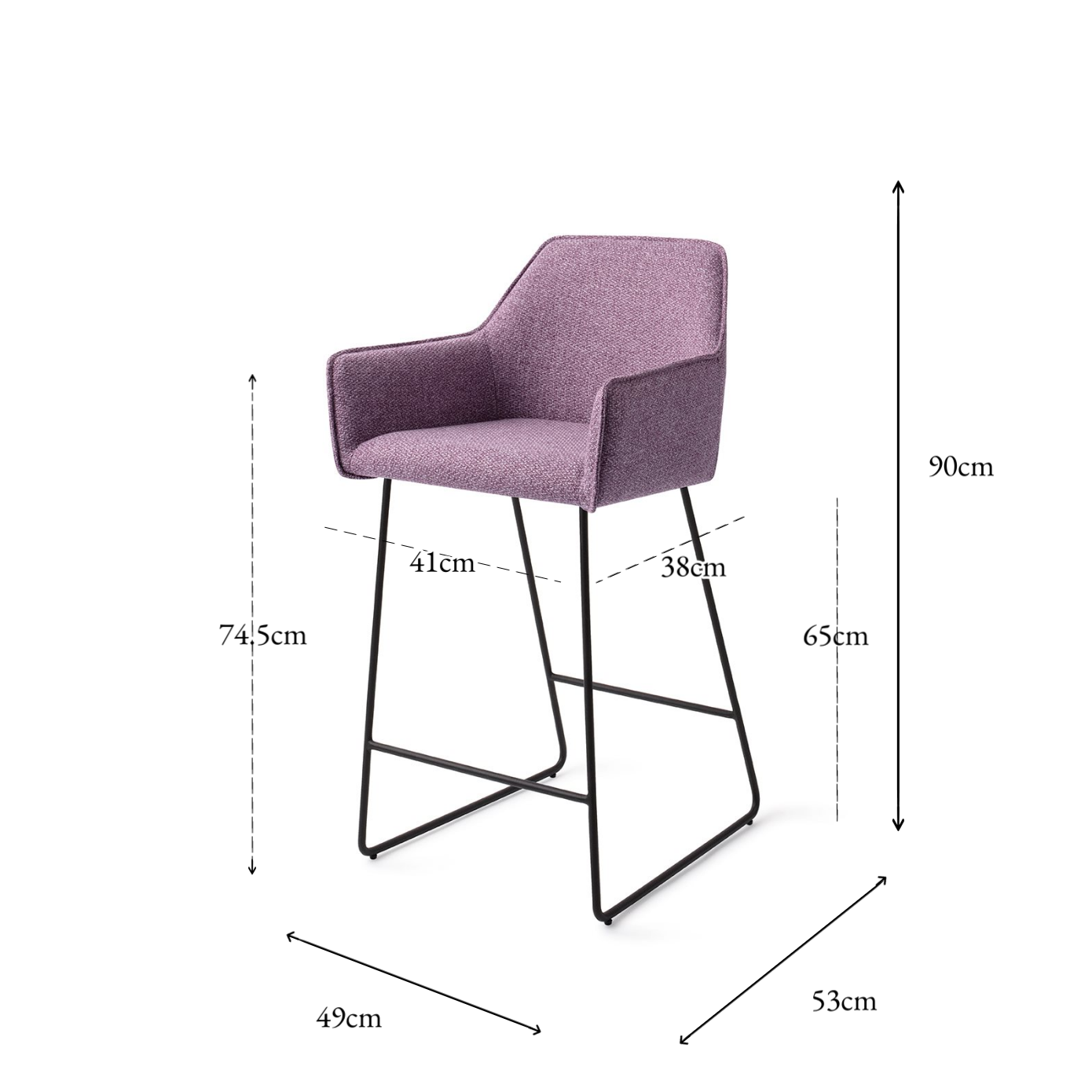 Hofu Bar Chair Violet Daisy