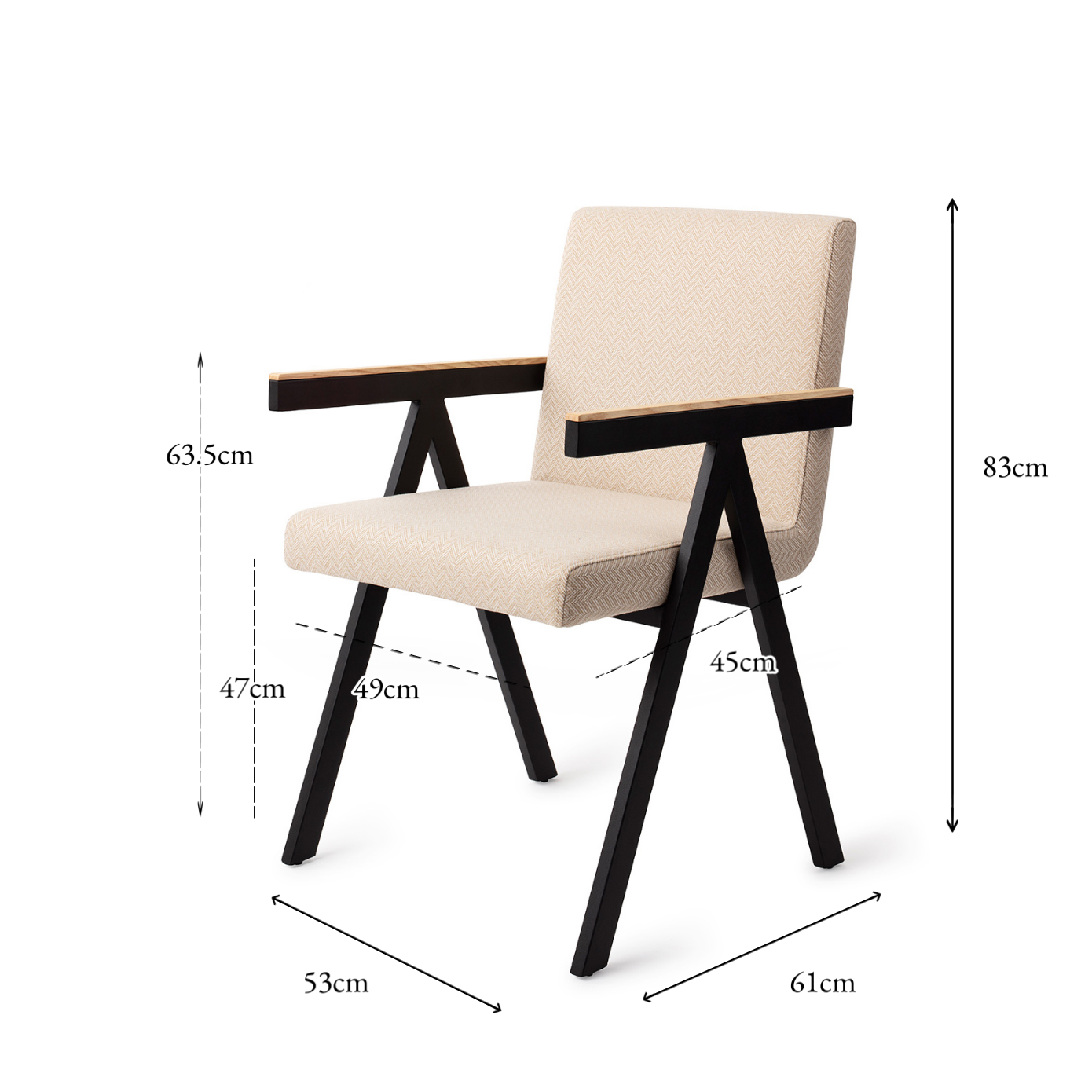 Omuta Dining Chair Tan Chevron