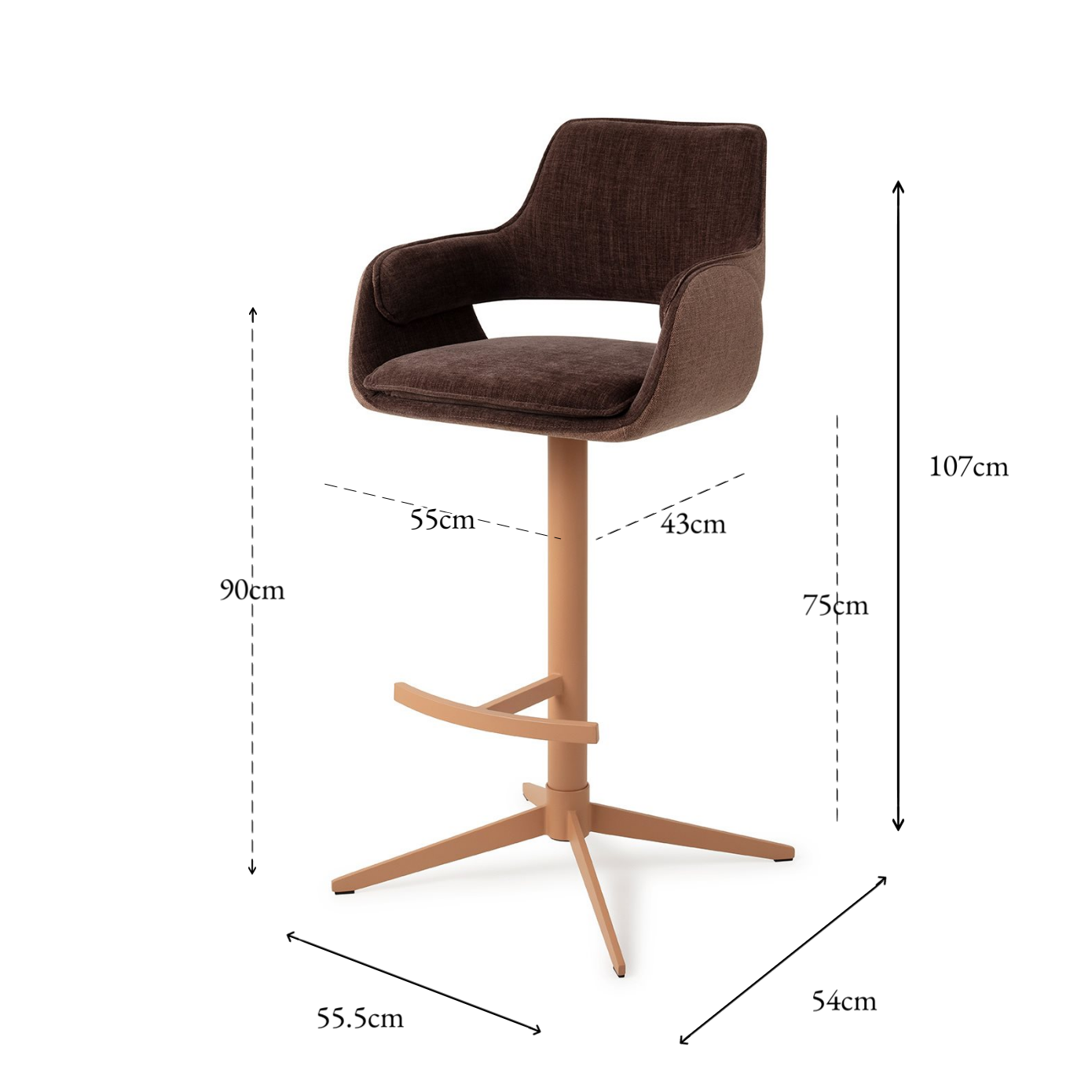 OKETO BAR CHAIR CHESTNUT CHASE