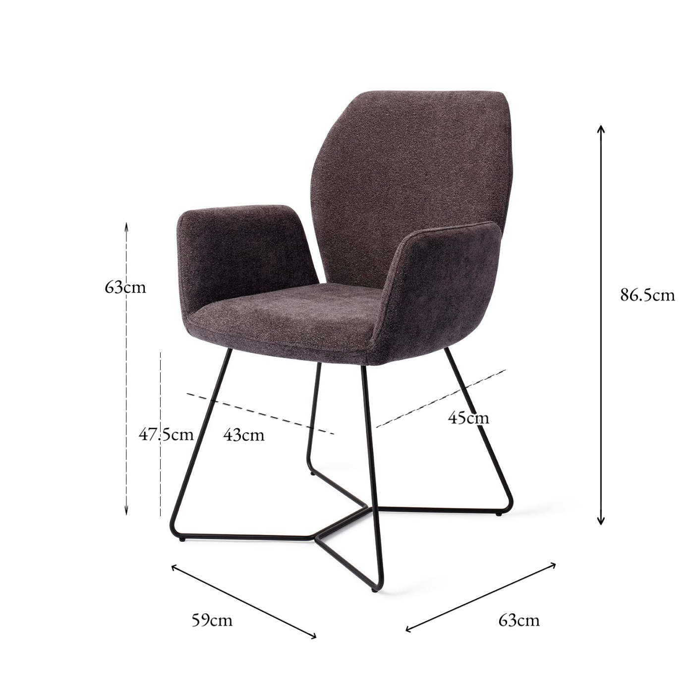 Misaki Dining Chair Almost Black