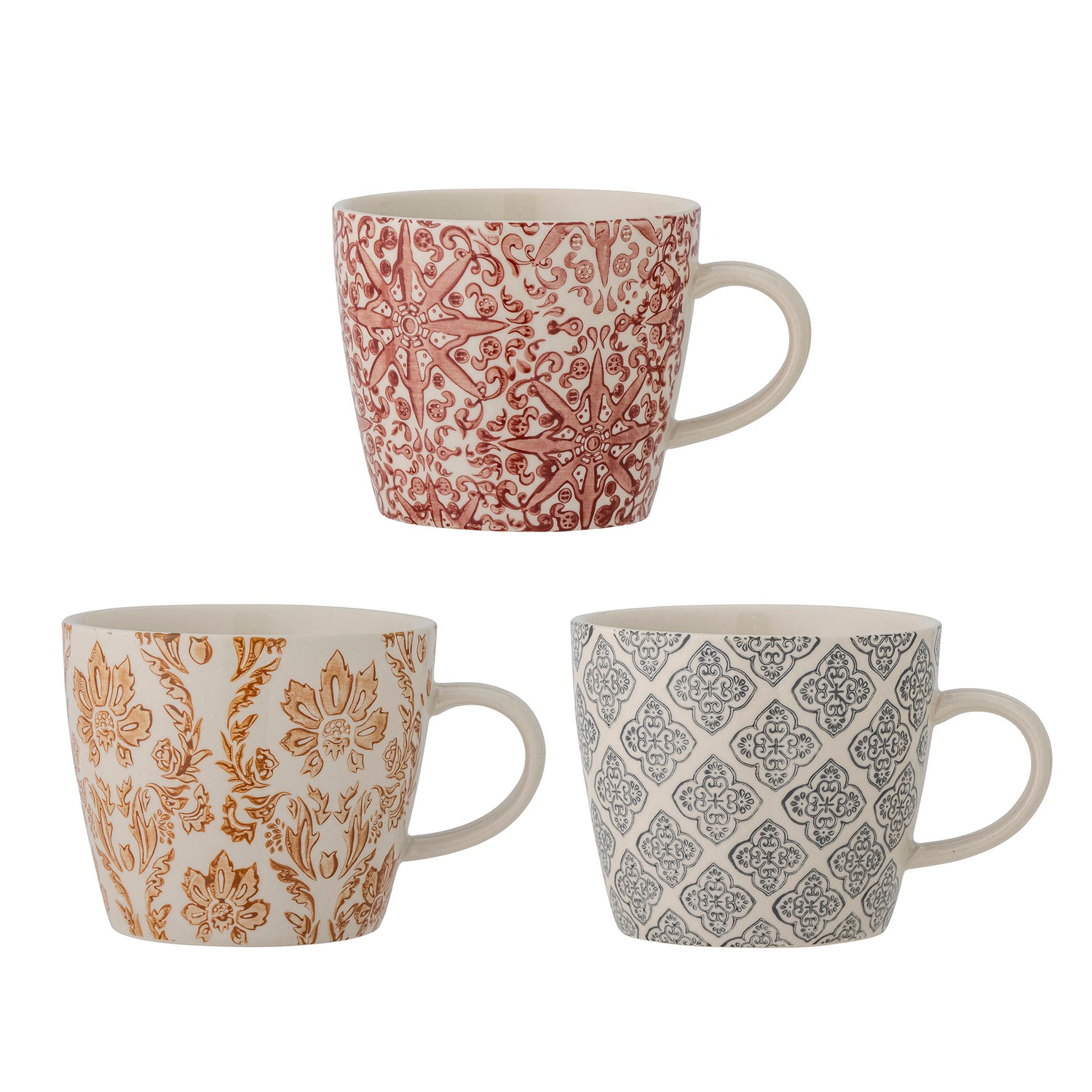 Genia mugs, brown, stoneware