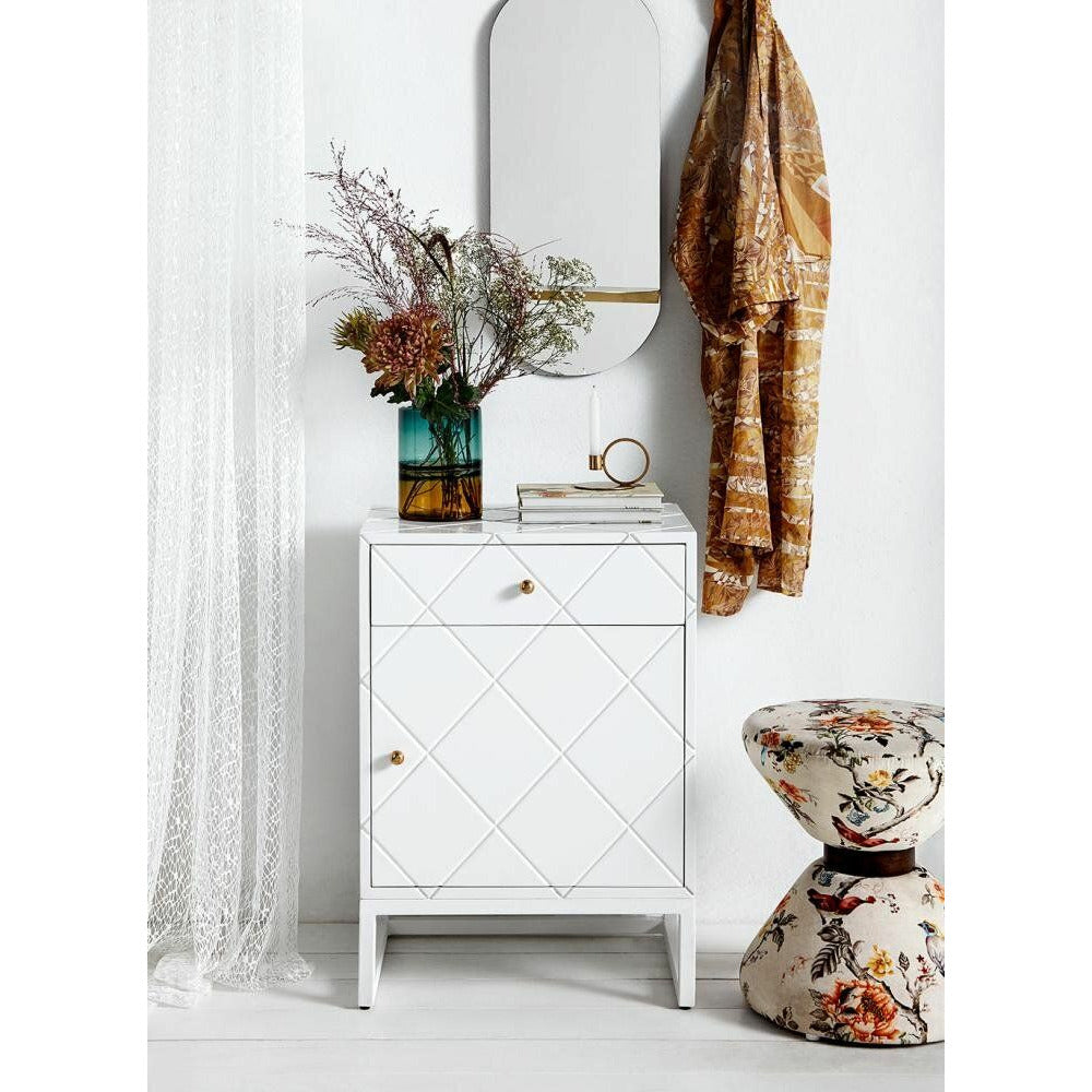 Nordal Mirror with metal shelf in gold finish - 61x30 cm