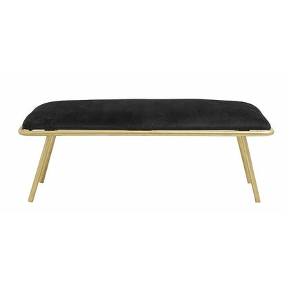 Nordal WARM bench w/golden frame and velour - l122 cm - black