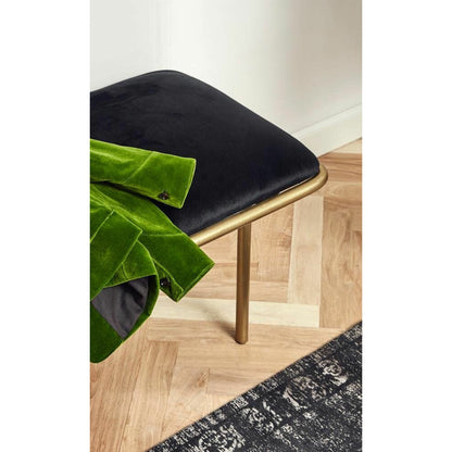 Nordal WARM bench w/golden frame and velour - l122 cm - black