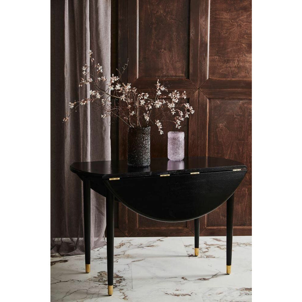 Nordal AHR round dining table in wood - ø119 cm - black/gold