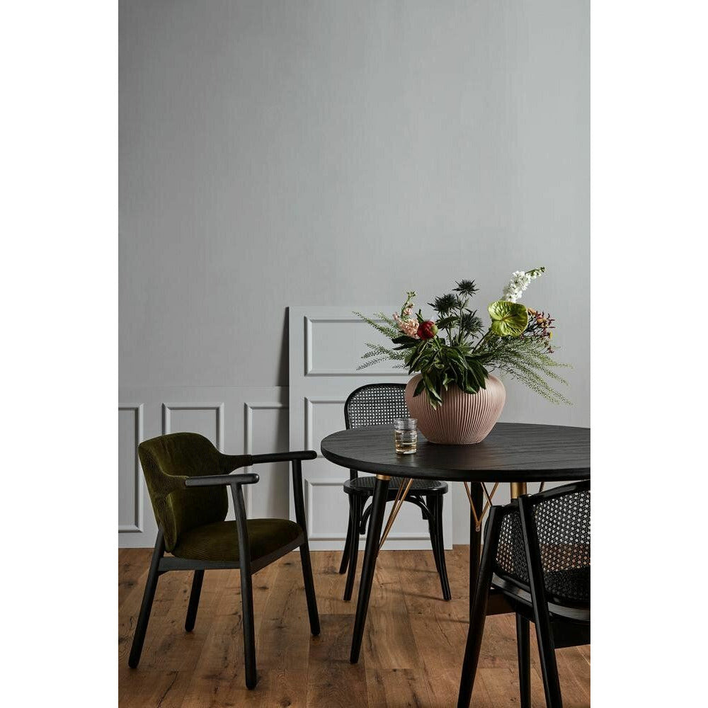 Nordal Round dining table in wood - ø120 - black/matt gold