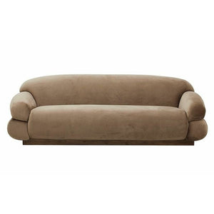 Nordal SOF sofa with velour cover - L214 cm - light brown