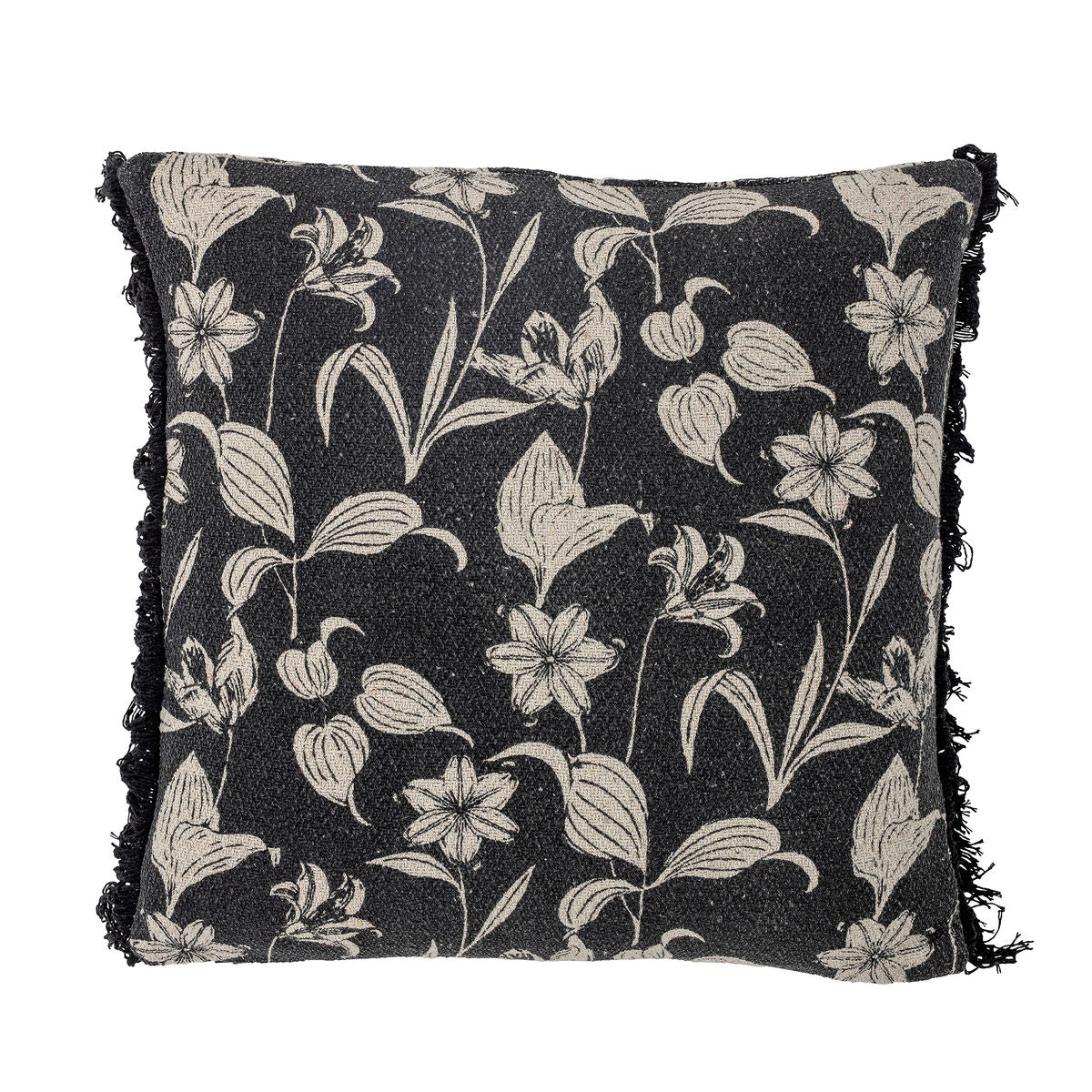 Bloomingville Mali Cushion, Black, Recycled Cotton