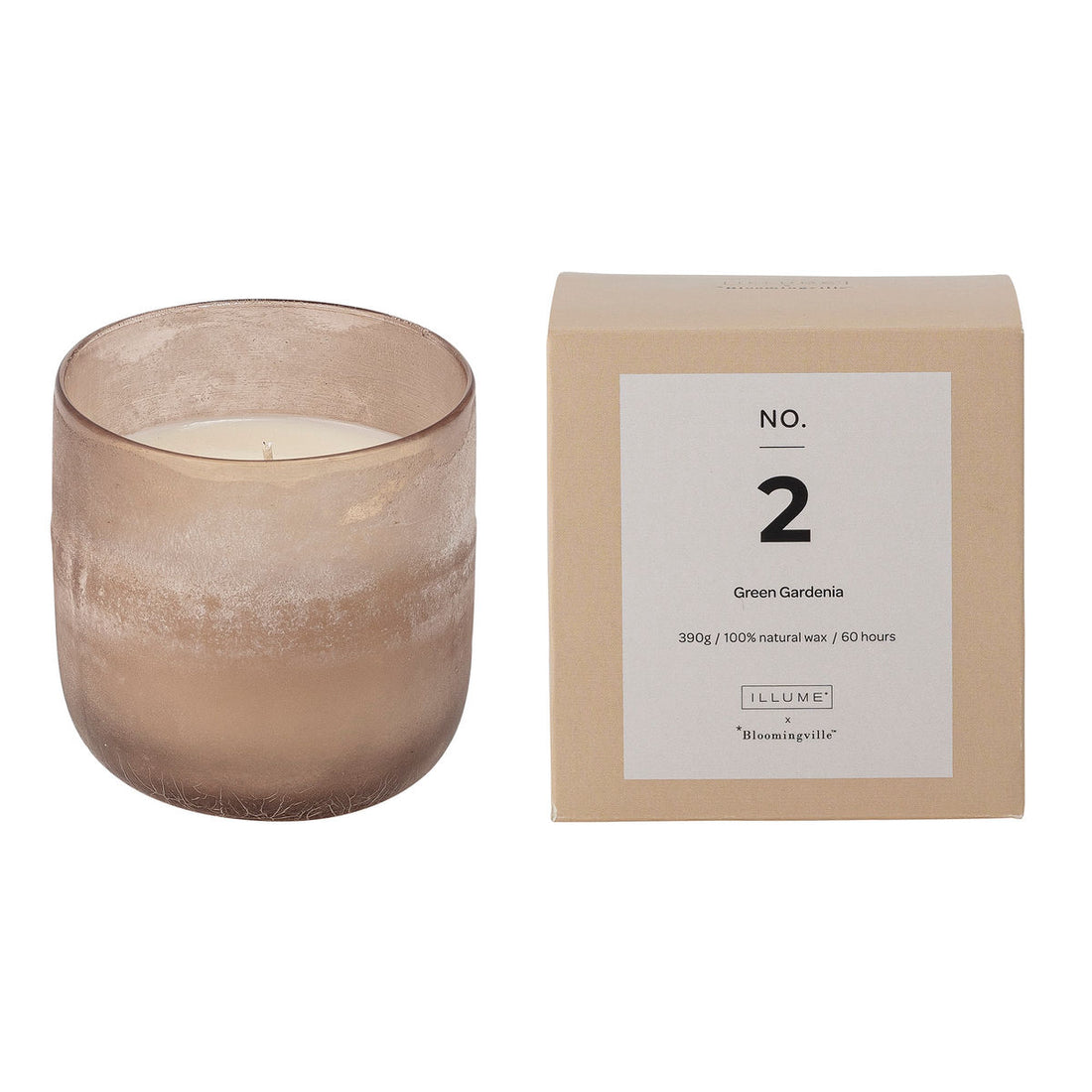 Illume x Bloomingville No. 2 - Green Gardenia scented candles, pink, natural wax