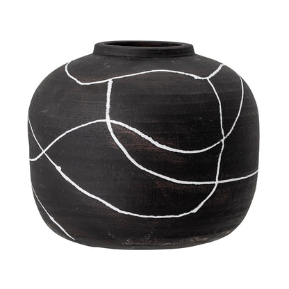 Bloomingville Niza Deko Vase, Black, Terracotta