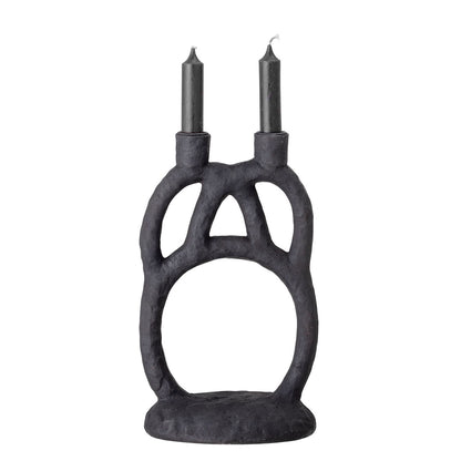 Bloomingville Ramina candlestick, black, polyresin