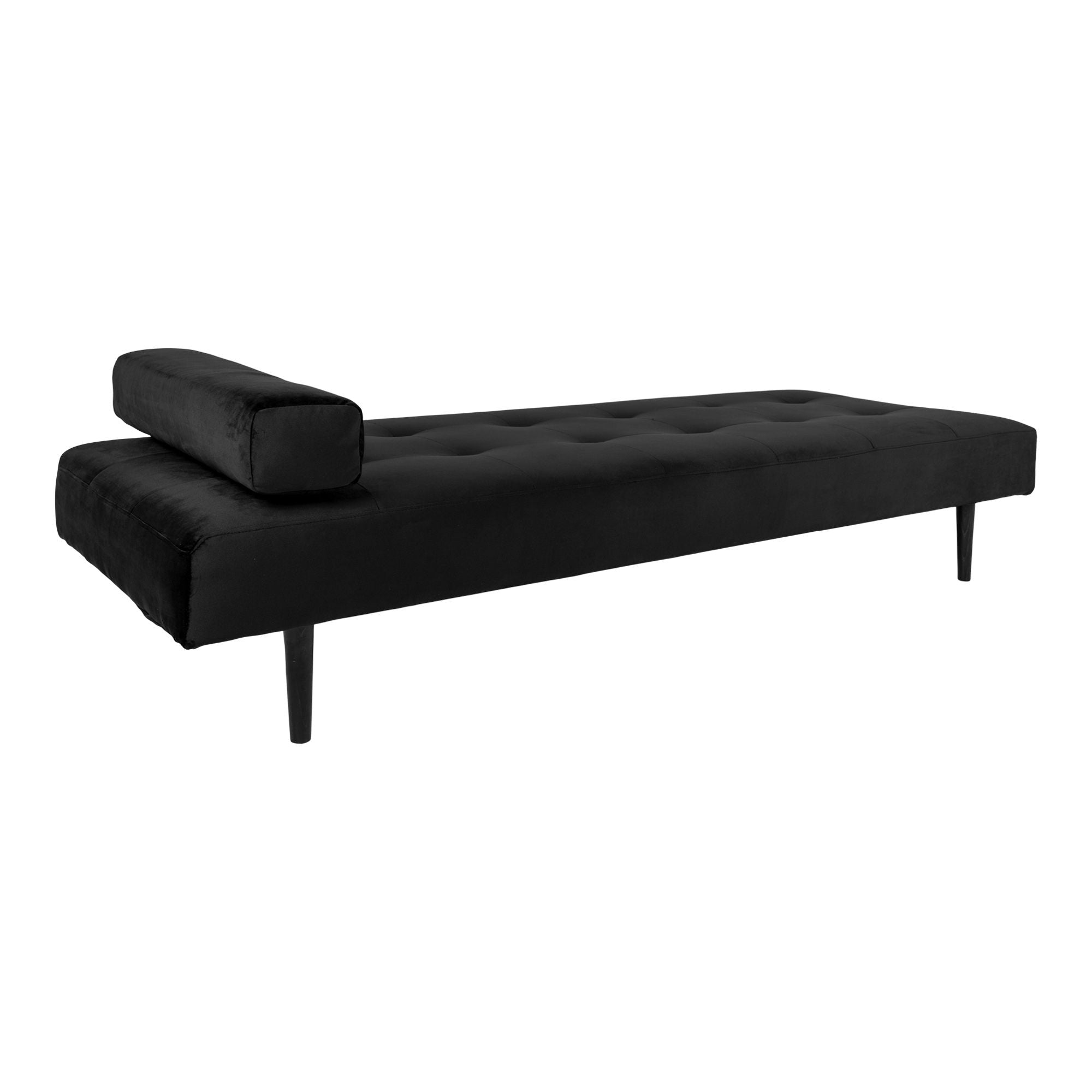 Capri Daybed - Daybed i velour, sort med sorte træben, HN1007 - House Nordic - DesignGaragen.dk