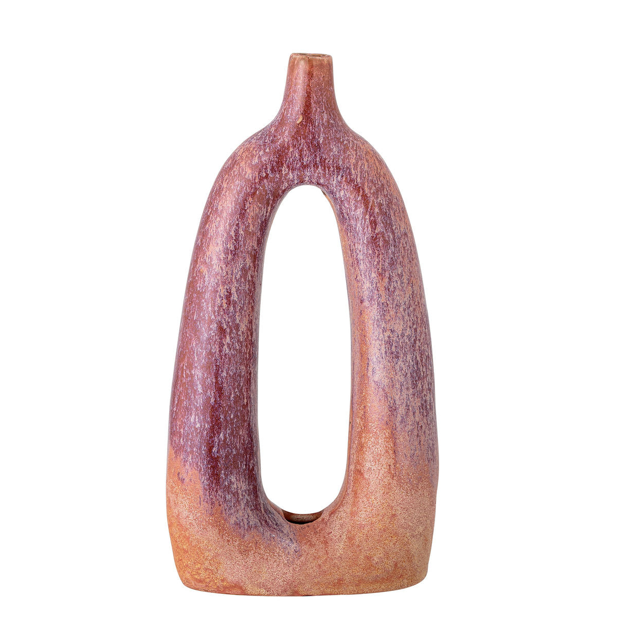 Bloomingville Baldrian Deko Vase, Orange, Stoneware