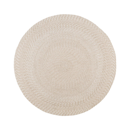 Menorca rug - blanket in 100% recycled plastic, sand, Ø120 cm